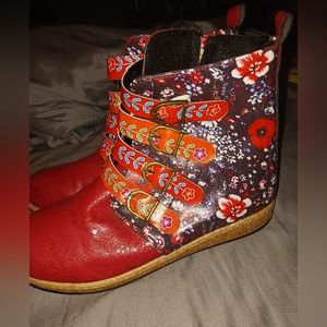 Rosy Red Boots (NO Size Tag  Please Pay Attention To The Measurements)
